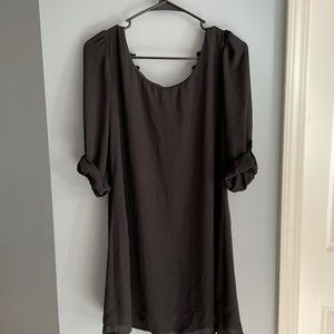 casual black breathable dress
